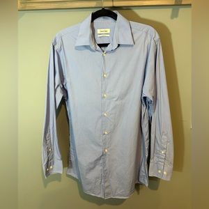 Calvin Klein Regular Fit Button Down Long Sleeve Dress Shirt in Bright Blue